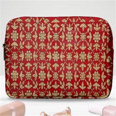 Gold-red Flower Make Up Pouch (large) by nateshop