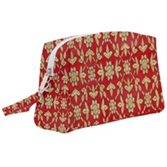 Gold-red Flower Wristlet Pouch Bag (large) by nateshop