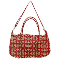 Gold-red Flower Removal Strap Handbag by nateshop