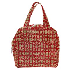 Gold-red Flower Boxy Hand Bag by nateshop