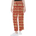 Gold-red Flower Women s Pants  View1