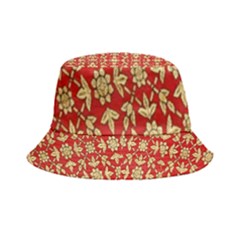 Gold-red Flower Inside Out Bucket Hat by nateshop