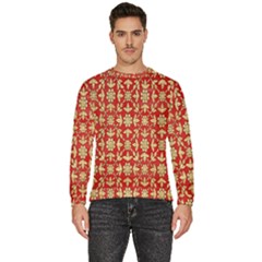 Gold-red Flower Men s Fleece Sweatshirt by nateshop