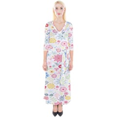 Graphic Art 002 Quarter Sleeve Wrap Maxi Dress by nateshop