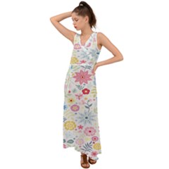 Graphic Art 002 V-neck Chiffon Maxi Dress by nateshop