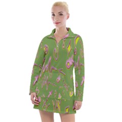 Green Yes Pink Women s Long Sleeve Casual Dress by nateshop