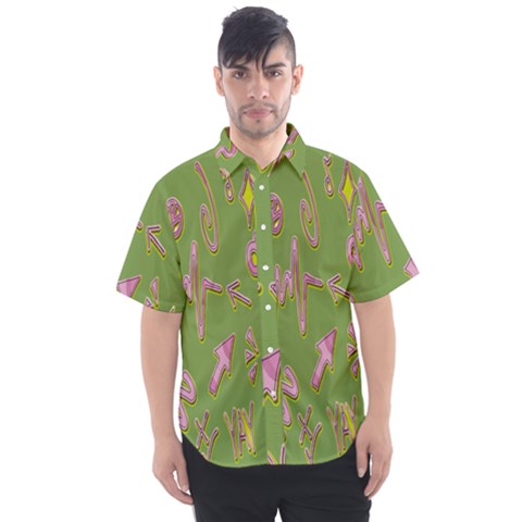 Green Yes Pink Men s Short Sleeve Shirt by nateshop