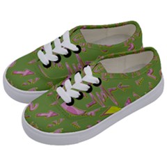 Green Yes Pink Kids  Classic Low Top Sneakers by nateshop