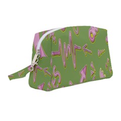 Green Yes Pink Wristlet Pouch Bag (medium)