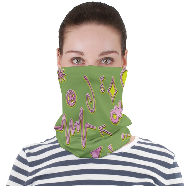 Green Yes Pink Face Seamless Bandana (Adult)