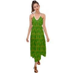 Green-apples Halter Tie Back Dress  by nateshop