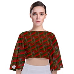 Holidays Tie Back Butterfly Sleeve Chiffon Top by nateshop