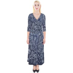 Internet Quarter Sleeve Wrap Maxi Dress by nateshop