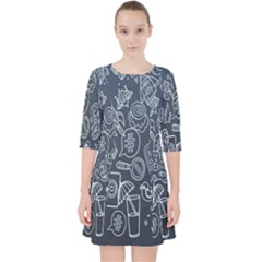 Internet Quarter Sleeve Pocket Dress by nateshop