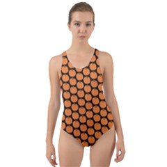 Cute Pumpkin Black Small Cut-out Back One Piece Swimsuit by ConteMonfrey