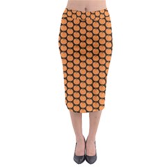 Cute Pumpkin Black Small Midi Pencil Skirt by ConteMonfrey