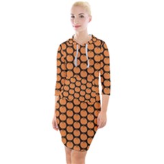 Cute Pumpkin Black Small Quarter Sleeve Hood Bodycon Dress by ConteMonfrey