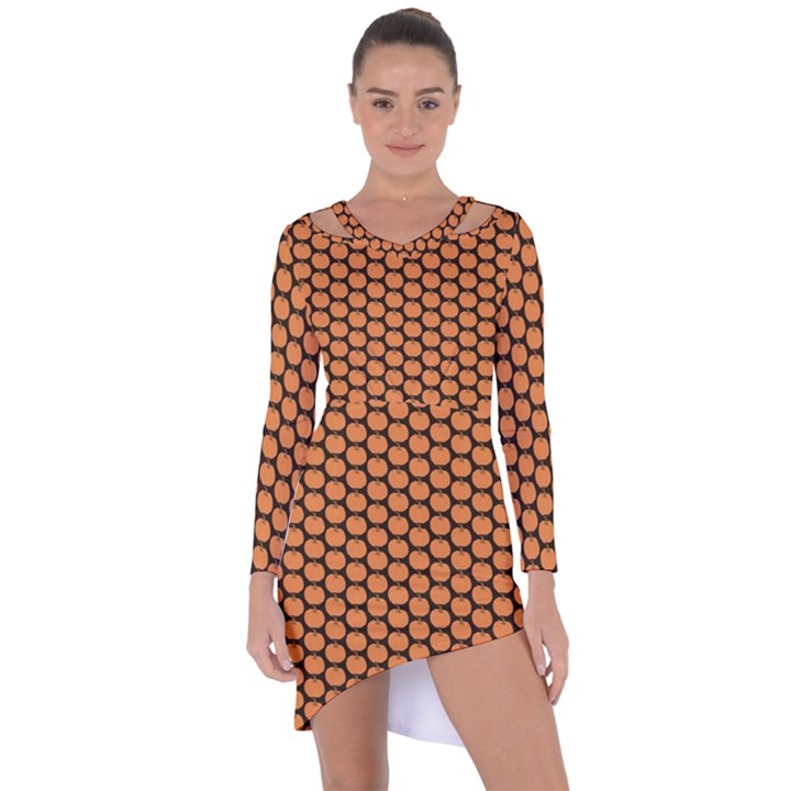 Cute Pumpkin Black Small Asymmetric Cut-Out Shift Dress