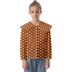 Cute Pumpkin Black Small Kids  Peter Pan Collar Blouse by ConteMonfrey