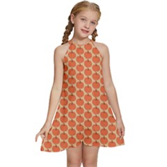 Cute Pumpkin Small Kids  Halter Collar Waist Tie Chiffon Dress by ConteMonfrey