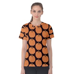 Black And Orange Pumpkin Women s Cotton Tee