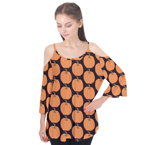 Black And Orange Pumpkin Flutter Tees by ConteMonfrey