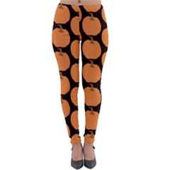 Black And Orange Pumpkin Lightweight Velour Leggings