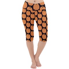 Black And Orange Pumpkin Lightweight Velour Cropped Yoga Leggings