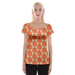 Cute Pumpkin Cap Sleeve Top by ConteMonfrey