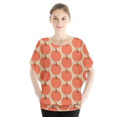 Cute Pumpkin Batwing Chiffon Blouse