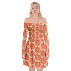 Cute Pumpkin Off Shoulder Skater Dress by ConteMonfrey