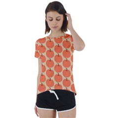 Cute Pumpkin Short Sleeve Foldover Tee by ConteMonfrey