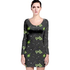 Halloween - The Witch Is Back   Long Sleeve Velvet Bodycon Dress by ConteMonfrey