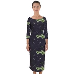 Halloween - The Witch Is Back   Quarter Sleeve Midi Bodycon Dress by ConteMonfrey