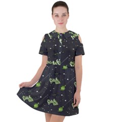 Halloween - The Witch Is Back   Short Sleeve Shoulder Cut Out Dress  by ConteMonfrey