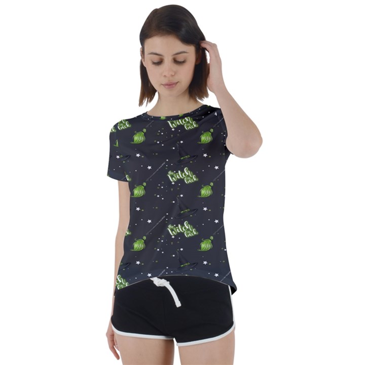 Halloween - The Witch Is Back   Short Sleeve Foldover Tee