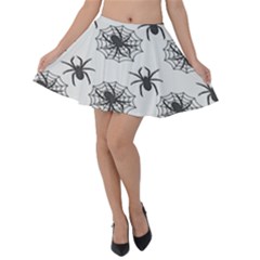 Spider Web - Halloween Decor Velvet Skater Skirt by ConteMonfrey