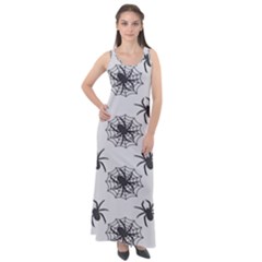 Spider Web - Halloween Decor Sleeveless Velour Maxi Dress by ConteMonfrey