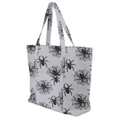 Spider Web - Halloween Decor Zip Up Canvas Bag by ConteMonfrey