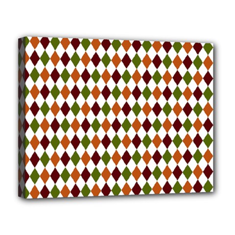 Halloween Palette Plaids   Canvas 14  X 11  (stretched) by ConteMonfrey