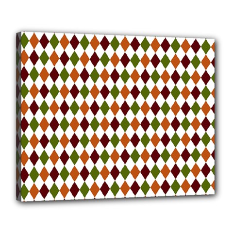 Halloween Palette Plaids   Canvas 20  X 16  (stretched) by ConteMonfrey