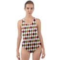 Halloween Palette Plaids   Cut-Out Back One Piece Swimsuit View1