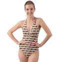 Halloween Palette Plaids   Halter Cut-Out One Piece Swimsuit View1