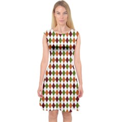 Halloween Palette Plaids   Capsleeve Midi Dress by ConteMonfrey