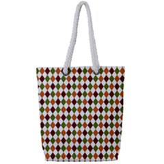 Halloween Palette Plaids   Full Print Rope Handle Tote (small) by ConteMonfrey