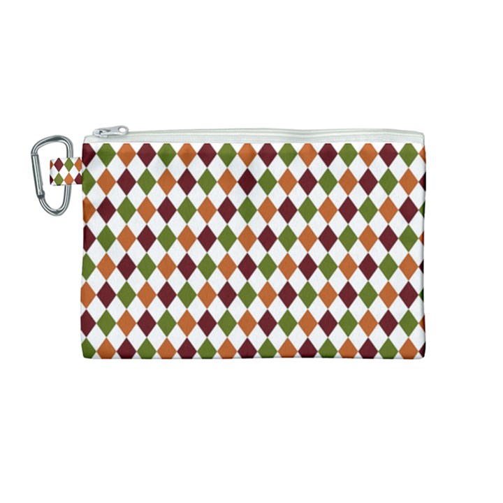 Halloween Palette Plaids   Canvas Cosmetic Bag (Medium)