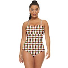 Halloween Palette Plaids   Retro Full Coverage Swimsuit by ConteMonfrey