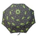 Green Vampire Mouth - Halloween Modern Decor Folding Umbrellas View1