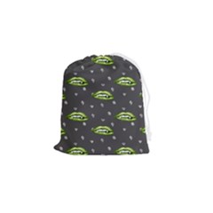 Green Vampire Mouth - Halloween Modern Decor Drawstring Pouch (small) by ConteMonfrey