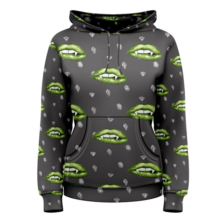 Green Vampire Mouth - Halloween Modern Decor Women s Pullover Hoodie